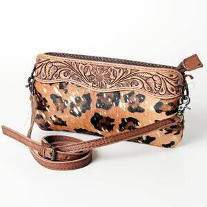 American Darling Becca Croco Leather Crossbody Bag – Hand-Tooled Western